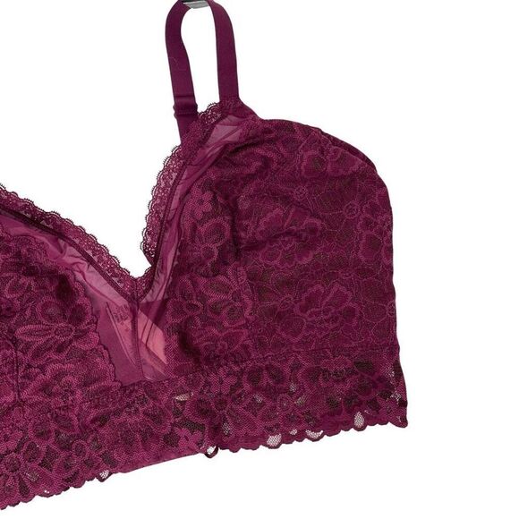 NEW VICTORIA'S SECRET Posey Lace Curvy Bralette Bra Size XL beet red - Picture 5 of 10